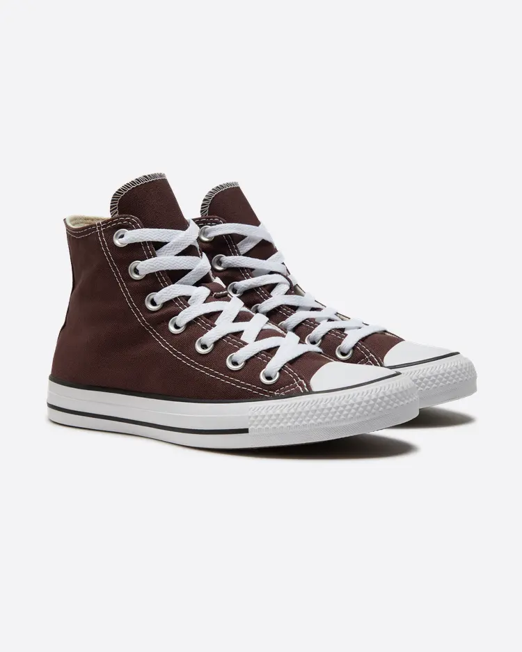 all star男女高帮帆布鞋摩卡棕红棕色
